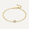 14 Karat Gold with Diamonds Four Prong Diamond Halo Bracelet (0.05 ct) - 1