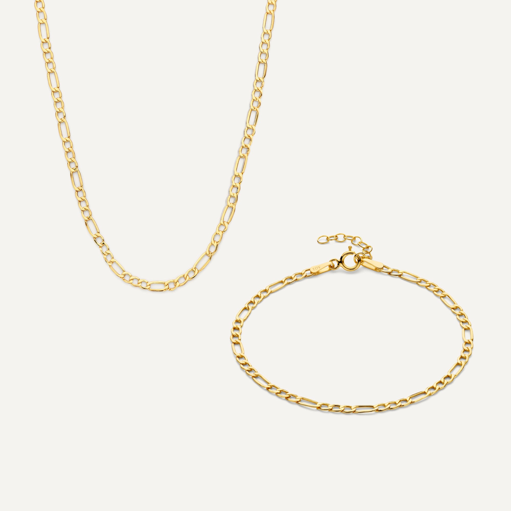 Figaro chain and bracelet set deals