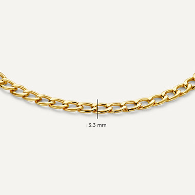 Or 14 Carats Bracelet en Chaîne Curb - 9