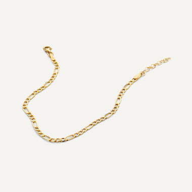 Or jaune 14 carats (585/1000) Bracelet Chaîne Figaro - 7