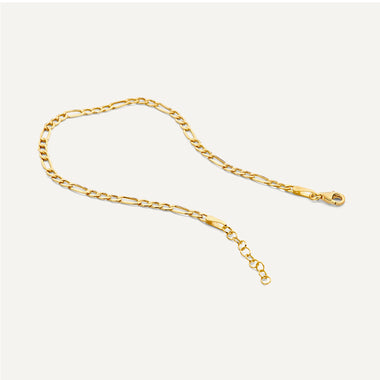 Or jaune 14 carats (585/1000) Bracelet Chaîne Figaro - 8