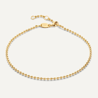 14 Karat Gold Zestaw bransoletek kuleczki i Baby Curb - 6