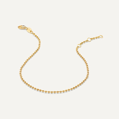 14 Karat Gold Zestaw bransoletek kuleczki i Baby Curb - 11