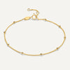 14 Karaat Goud Stationed Bolletjes Armband - 1