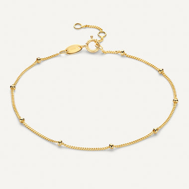 14 Karaat Goud Stationed Bolletjes Armband - 1