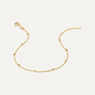 14 Karaat Goud Stationed Bolletjes Armband - 5