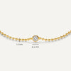 Or 14 Carats Bracelet Boules Bezel Solo Zircon - 8