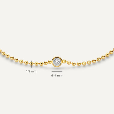 14 Karaat Goud Bezel Set Zirkonia Bolletjes Set - 10