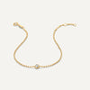 Or 14 Carats Bracelet Boules Bezel Solo Zircon - 5
