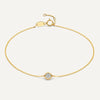 14 Karaat Goud Solo Bezel Set Zirkonia Armband - 1