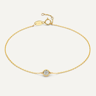 14 Karaat Goud Bezel Set Zirkonia Set - 9