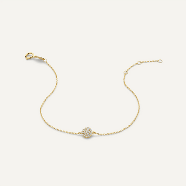 14 Karat Gold Pavé Cubic Zirconia Round Bracelet - 7