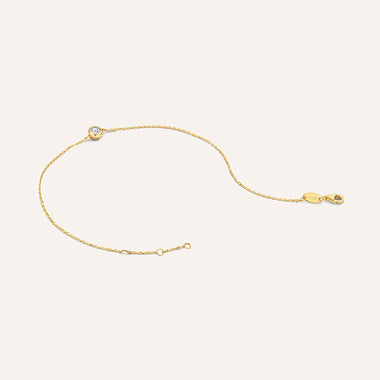 Oro 14 carati Bracciale punto luce con zirconi cubici incastonati - 9