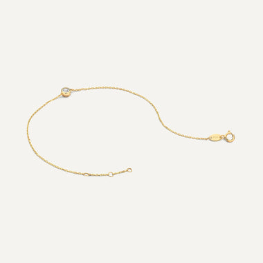 14 Karaat Goud Solo Bezel Set Zirkonia Armband - 6