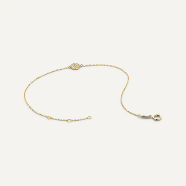 14 Karat Gold Pavé Cubic Zirconia Round Bracelet - 8