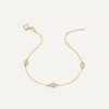 14 Karat Gold Satellite Bezel Set Cubic Zirconia Bracelet - 5