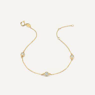 14 Karat Gold Satellite Bezel Set Cubic Zirconia Set - 8