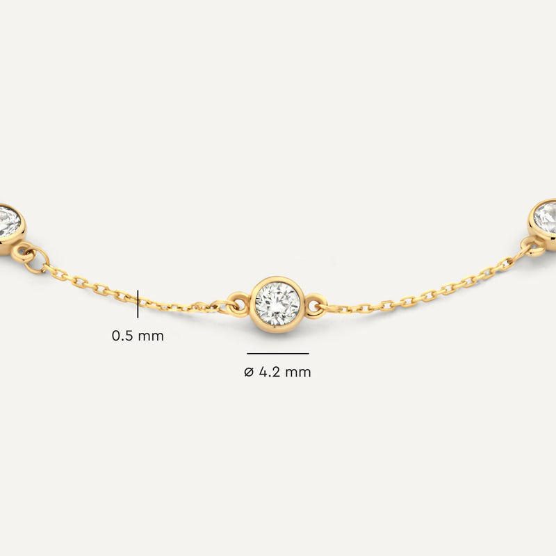 Stationed Bezel Set Zirkonia Armband