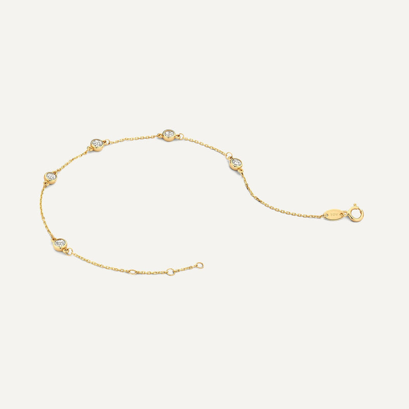 Stationed Bezel Set Zirkonia Armband