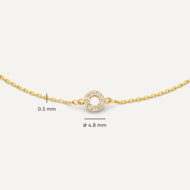 14 Karat Gold Pavé Cubic Zirconia Open Halo Bracelet - 9