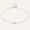 14 Karat Gold Pavé Cubic Zirconia Open Halo Bracelet - 1