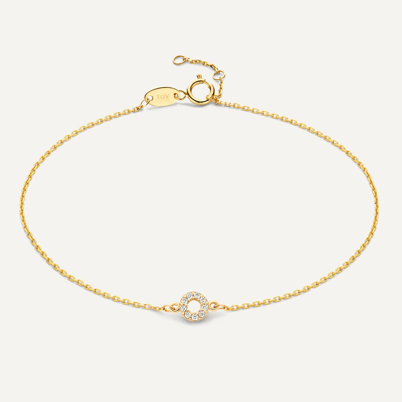 Pavé Cubic Zirconia Open Halo Bracelet