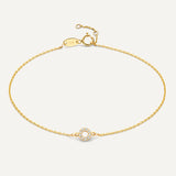 Pavé Cubic Zirconia Open Halo Bracelet