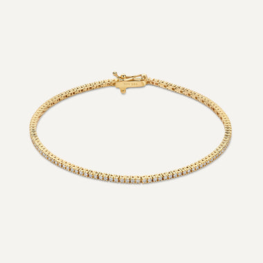 Oro de 14 Quilates con Diamantes Pulsera de Tenis con Diamantes (0.89 ct) - 1