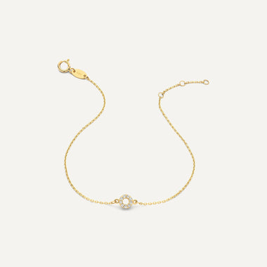 14 Karat Gold Pavé Cubic Zirconia Open Halo Bracelet - 6