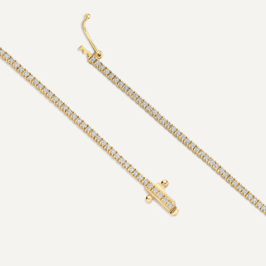 Oro de 14 Quilates con Diamantes Pulsera de Tenis con Diamantes (0.89 ct) - 9
