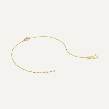 14 Karat Gold Pavé Cubic Zirconia Open Halo Bracelet - 7