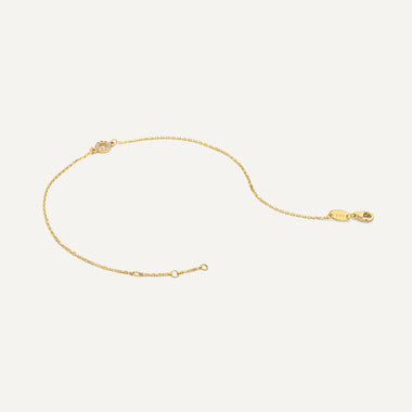 14 Karat Guld Pavé Zirkonia Åben Halo Armbånd - 9