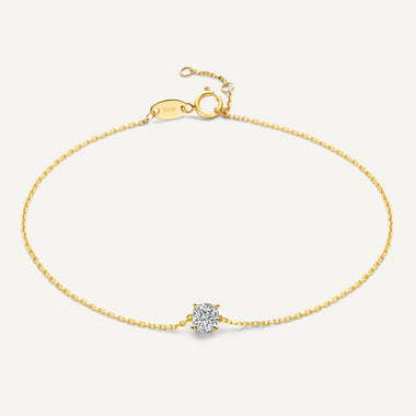 Or 14 Carats Bracelet Rond Zircon - 1