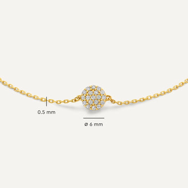 14 Karat Gold Pavé Cubic Zirconia Round Bracelet - 10