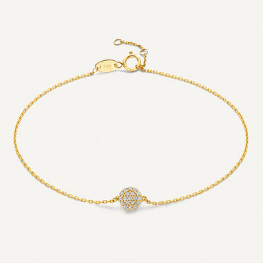 14 Karat Gold Pavé Cubic Zirconia Round Bracelet - 1