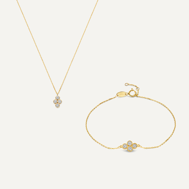 Zirkonia Bloemen Set