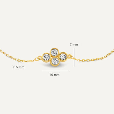 14 Karaat Goud Zirkonia Bloemen Set - 10