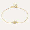 14 Karat Gold Cubic Zirconia Flower Bracelet - 1