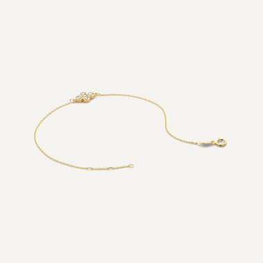 14 Karat Gold Cubic Zirconia Flower Bracelet - 9