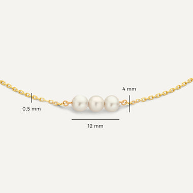 14 Karaat Goud Geschakelde Parel Armband - 8