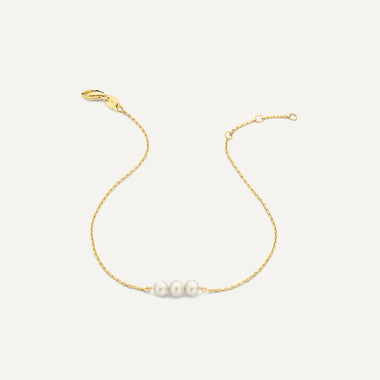14 Karat Guld Kædet Perle Armbånd - 10
