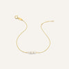 14 Karaat Goud Geschakelde Parel Armband - 5