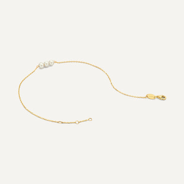 14 Karat Guld Kædet Perle Armbånd - 6
