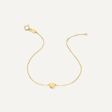 14 Karat Gold Heart Bracelet - 6
