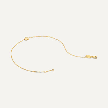 Ouro de 14 quilates Pulseira Coração - 10