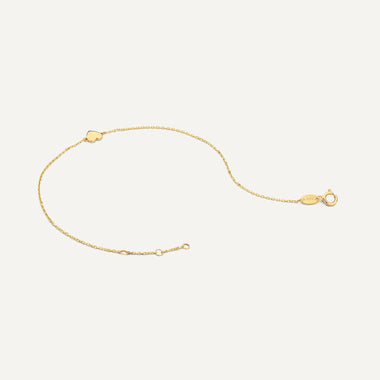 14 Karat Gold Heart Bracelet - 7