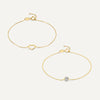 14 Karat Gold Open Heart Round Cut Zirconia Bracelet Set - 1