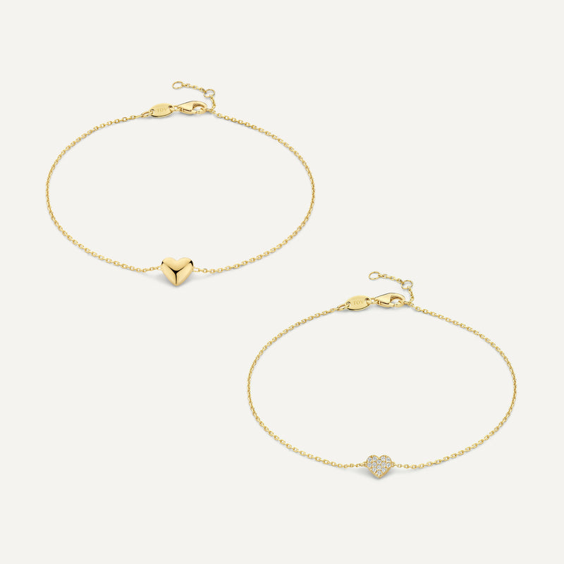 Set de pulseiras coração duo