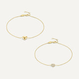 Set de pulseiras coração duo