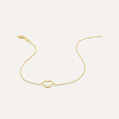 14 Karat Gold Open Heart Bracelet - 8